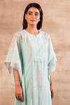 Sana Barreja Blue Chanderi Silk Round Kaftan Kurta Set Online at Aza Fashions Sana Barreja_Blue Chanderi Silk Round Kaftan Kurta Set _Online_at_Aza_Fashions