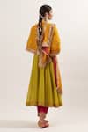 Shop_Heena Kochhar_Green Chanderi Anarkali Set_at_Aza_Fashions