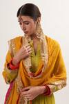 Heena Kochhar_Green Chanderi Anarkali Set_Online_at_Aza_Fashions