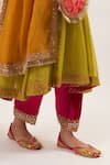 Buy_Heena Kochhar_Green Chanderi Anarkali Set_Online_at_Aza_Fashions