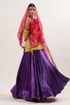 Buy_Heena Kochhar_Yellow Chanderi Kurta Lehenga Set_at_Aza_Fashions