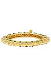 ZARIIN_Gold Plated Cubic Zirconia Myza Bangle _Online_at_Aza_Fashions
