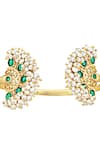 Zariin Gold Plated Pearls, Crystals Mor Cuff Online at Aza Fashions Zariin_Gold Plated Pearls, Crystals Mor Cuff _Online_at_Aza_Fashions