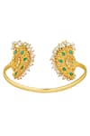 Shop Zariin Gold Plated Pearls, Crystals Mor Cuff Online at Aza Fashions Shop_Zariin_Gold Plated Pearls, Crystals Mor Cuff _Online_at_Aza_Fashions