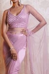 Buy Soha By Harleen And Sona Purple Net And Satin Sequin, Crystals & Glass Keira Pre-draped Saree With Blouse Online at Aza Fashions Buy_Soha By Harleen And Sona_Purple Net And Satin Sequin, Crystals & Glass Keira Pre-draped Saree With Blouse _Online_at_Aza_Fashions