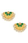 Buy Zariin Gold Plated Pearls, Crystals Nazaakat Stud Earrings at Aza Fashions Buy_Zariin_Gold Plated Pearls, Crystals Nazaakat Stud Earrings _at_Aza_Fashions