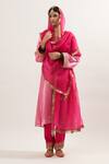 Buy_Heena Kochhar_Pink Mashroo Embroidered Kurta Salwar Set_at_Aza_Fashions
