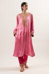 Heena Kochhar_Pink Mashroo Embroidered Kurta Salwar Set_Online_at_Aza_Fashions