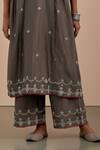 Buy_Priya Chaudhary_Grey Chanderi Silk Pant_Online_at_Aza_Fashions