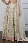 Buy_Shian_White Dupion Silk Pearl Round Leather Embellished Lehenga Set _Online_at_Aza_Fashions