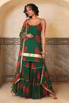 Buy Gulabo Jaipur Green Georgette Bandhani Scoop Neck Shinaz Kurta Sharara Set at Aza Fashions Buy_Gulabo Jaipur_Green Georgette Bandhani Scoop Neck Shinaz Kurta Sharara Set _at_Aza_Fashions