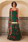 Buy Gulabo Jaipur Green Georgette Bandhani Scoop Neck Shinaz Kurta Sharara Set Online at Aza Fashions Buy_Gulabo Jaipur_Green Georgette Bandhani Scoop Neck Shinaz Kurta Sharara Set _Online_at_Aza_Fashions