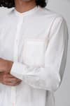 Shop_Rajesh Pratap Singh_White Cotton Band Collar Shirt _Online_at_Aza_Fashions