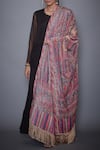 Buy_RI.Ritu Kumar_Beige Velvet Shawl _at_Aza_Fashions