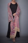 RI.Ritu Kumar_Beige Velvet Shawl _Online_at_Aza_Fashions