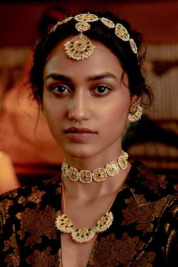 Shop_ZARIIN_Gold Plated Sunayna Necklace _at_Aza_Fashions