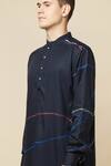 Buy_Spring Break_Blue Cotton, Polyester Abstract Print Kurta
