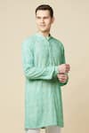 Buy_Spring Break_Green Cotton, Polyester Embroidery Lucknowi Kurta Set 