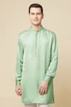 Buy_Spring Break_Green Cotton, Polyester Embroidery Straight Kurta _Online_at_Aza_Fashions