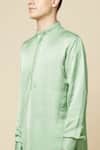 Shop_Spring Break_Green Cotton, Polyester Embroidery Straight Kurta 
