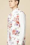 Buy_Spring Break_White Cotton Printed Floral Bundi And Shirt Set