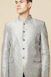Buy_Spring Break_Grey Cotton Floral Embroidered Jodhpuri Jacket