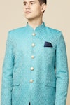 Spring Break_Green Cotton, Polyester Embroidery Full Sleeved Jodhpuri Jacket_at_Aza_Fashions