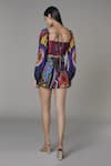 Shop_Saaksha & Kinni_Multi Color Chanderi Printed Abstract Shorts _at_Aza_Fashions