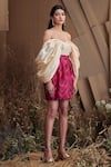 Buy_SHRIYA SOM_Pink Box Pleat Skirt  _at_Aza_Fashions