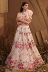 Buy_Shriya Som_Pink Floral Embroidered Lehenga For Women_at_Aza_Fashions