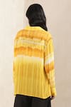 Shop_Ritu Kumar_Yellow Viscose Crepe Printed Tie Dye Spread Collar Shirt _at_Aza_Fashions