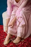 Buy_Soha By Harleen And Sona_Pink Kurta And Palazzo Crepe Dupatta Chiffon Floral, Anvi Embroidered Set _Online_at_Aza_Fashions