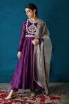 Buy_Soha By Harleen And Sona_Purple Anarkali Yoke Bamberg Silk Anarkali Amyra Zardozi Embroidered Set _at_Aza_Fashions
