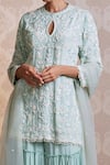 Buy_Soha By Harleen And Sona_Green Kurta And Sharara Chinnon Chiffon Dupatta Net Esra Set  _Online_at_Aza_Fashions
