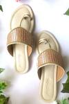 Shop_Sole House_Beige Embroidery Kolhapuri Sandals_at_Aza_Fashions