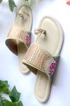 Sole House_Beige Embroidery Kolhapuri Sandals_Online_at_Aza_Fashions