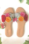 Shop_Sole House_Multi Color Embroidered Floral Sliders _at_Aza_Fashions
