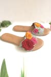 Sole House_Multi Color Embroidered Floral Sliders _Online_at_Aza_Fashions