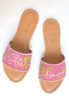 Sole House_Purple Slogan Embroidered Sliders_Online_at_Aza_Fashions