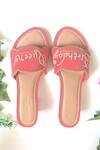 Shop_Sole House_Pink Embroidered Block Heels_at_Aza_Fashions