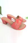 Buy_Sole House_Pink Embroidered Block Heels_at_Aza_Fashions