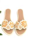 Shop_Sole House_Yellow Floral Embroidered Sliders _at_Aza_Fashions