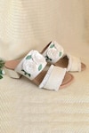 Shop_Sole House_Beige Embroidery, Fringe Floral Block Heels _at_Aza_Fashions