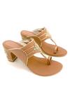Buy Sole House Beige Embroidery, Cut Work Kolhapuri Block Heels at Aza Fashions Buy_Sole House_Beige Embroidery, Cut Work Kolhapuri Block Heels _at_Aza_Fashions