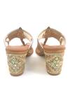 Shop Sole House Beige Embroidery, Cut Work Kolhapuri Block Heels Online at Aza Fashions Shop_Sole House_Beige Embroidery, Cut Work Kolhapuri Block Heels _Online_at_Aza_Fashions