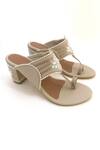 Buy_Sole House_Beige Embroidery, Sequins Kolhapuri Block Heels _at_Aza_Fashions