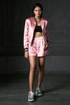 Buy_Redefine_Pink Mashru Solid Salmon Shorts_at_Aza_Fashions