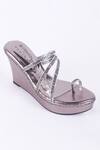 CRIMZON_Grey Embroidery Halyn Embellished Wedges_Online_at_Aza_Fashions