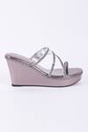 Buy_CRIMZON_Grey Embroidery Halyn Embellished Wedges_Online_at_Aza_Fashions