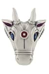 Buy_Tribe Amrapali_Silver Plated Stone Bull Ring _Online_at_Aza_Fashions